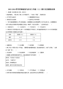 2023-2024学年河南省驻马店市八年级（上）期中历史模拟试卷（含解析）