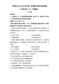 河南省郑州市新郑十校2023-2024学年九年级上学期11月期中历史试题（含解析）