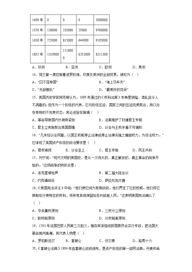 江苏省扬州市江都区邵樊片2023-2024学年上学期九年级历史期中试卷（含解析）第3页