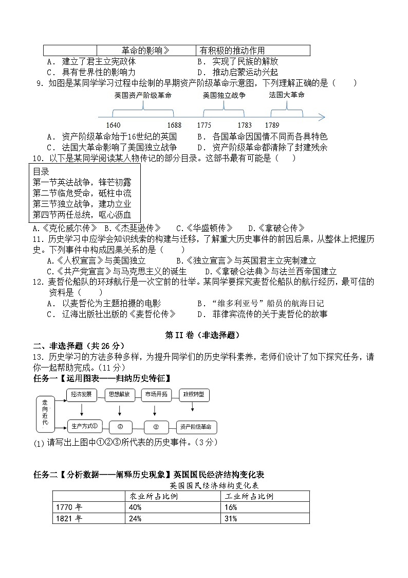 四川省眉山市仁寿县2023-2024学年九年级上学期11月期中历史试题（含答案）第2页