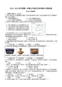 天津市滨海新区汉沽重点中学2023-2024学年七年级上学期期中考试历史试题（含答案）