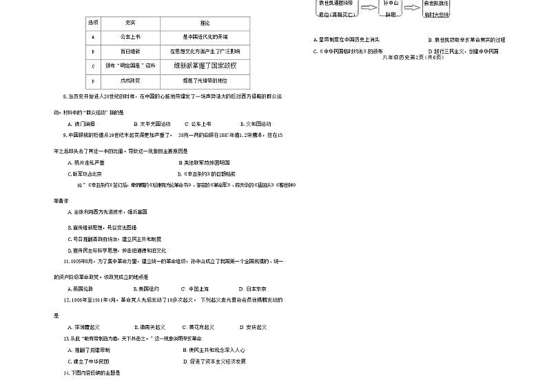 河南省周口市淮阳区羲城中学2023-2024学年八年级上学期11月期中历史试题（Word版含答案）02