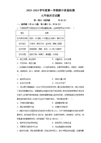 湖北省武汉市江汉区2023-2024学年九年级上学期期中历史考试（解析版）