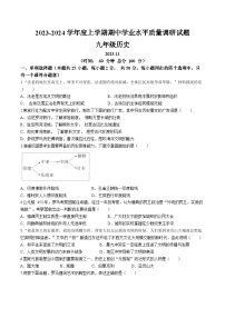 山东省临沂市罗庄区2023-2024学年九年级上学期期中考试历史试题