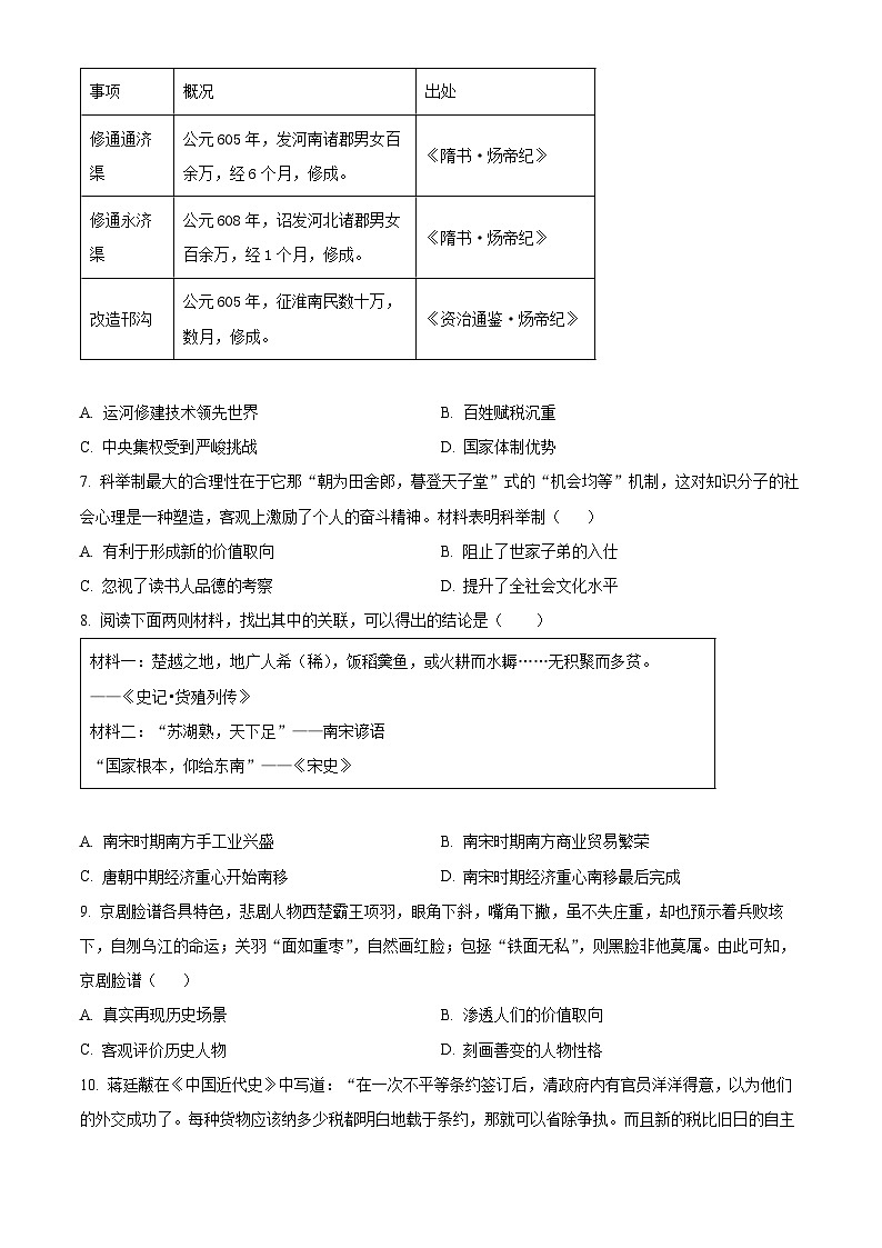 广东省汕头市2022~2023学年九年级下学期第一次月考历史试题02