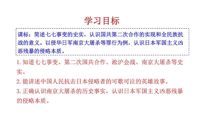 2023-2024 部编版历史 八年级上册 6.19 七七事变与全民族抗战 课件04