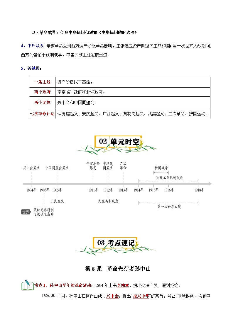 2023-2024学年八年级历史上册三单元速记巧练（部编版）第2页