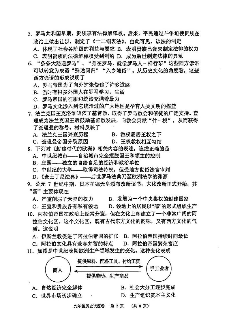 河南省南阳市2023-2024学年九年级上学期期中历史试题02