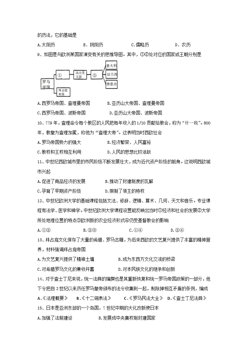 辽宁省凌海市2023-2024学年九年级上学期期中质量检测历史试题第2页