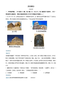 江苏省宿迁市泗洪县2023-2024学年九年级上学期历史期中试卷（解析版）