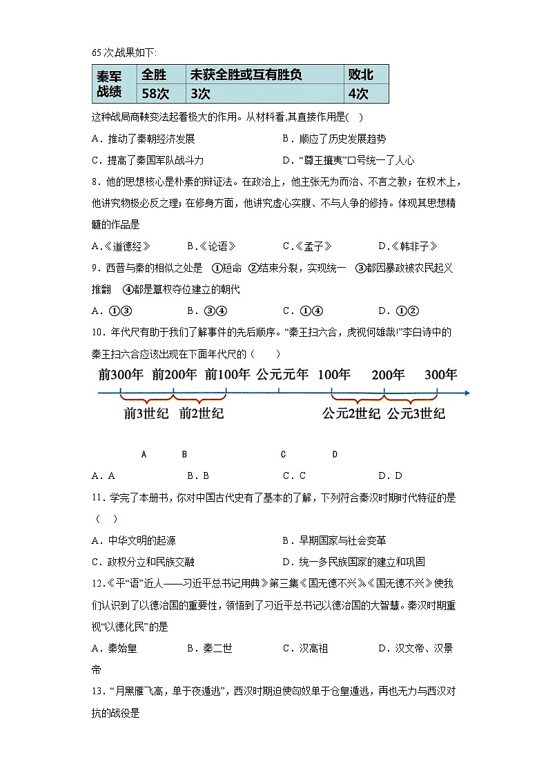 河南省开封市祥符区2022-2023学年七年级上学期期末 历史试题（含解析）02