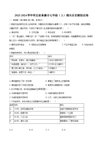 2023-2024学年河北省承德市七年级（上）期末历史模拟试卷（含解析）