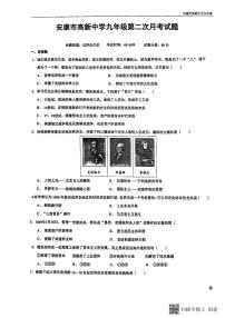 陕西省安康市高新中学，安康中学高新分校2023-2024学年九年级上学期12月月考历史试题（不含答案）