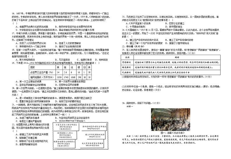 江西省宜春市宜丰中学2023-2024学年九年级上学期12月月考历史试题第2页