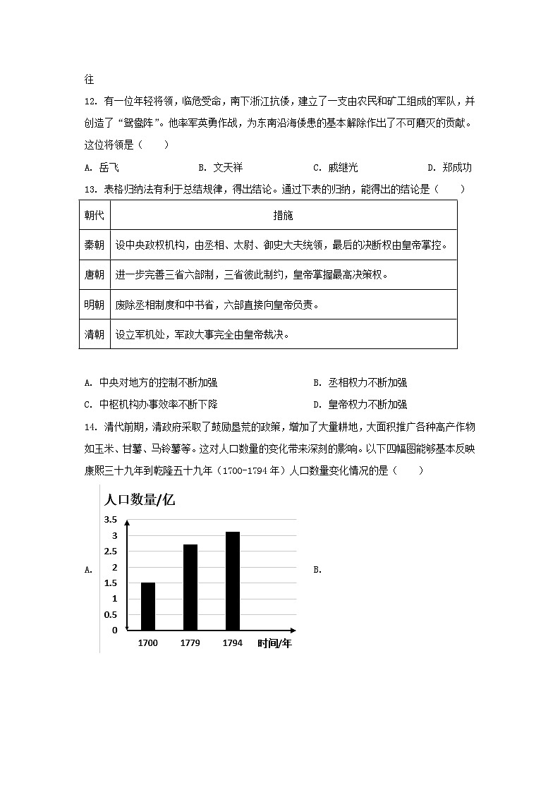 2023年山东青岛中考历史试题及答案第3页