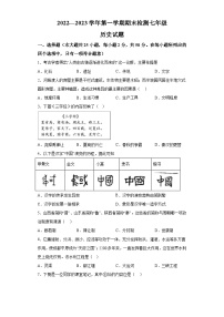 山东省德州市乐陵市2022-2023学年七年级上学期期末历史试题（含解析）