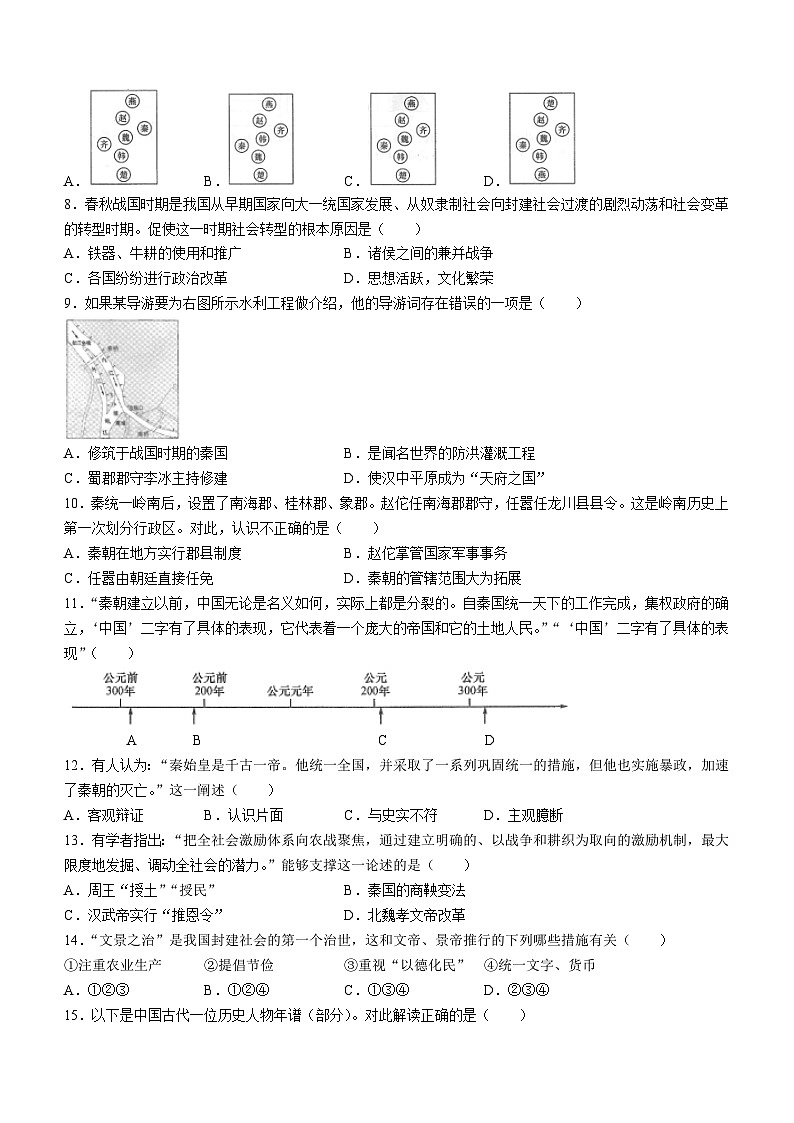 广东省茂名市高州市2022-2023学年七年级上学期期末历史试题（含答案）02
