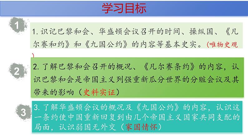 （核心素养）人教版初中历史九年级下册第10课《凡尔赛条约》和《九国公约》课件+教案+分层作业（含反思，含答案）03