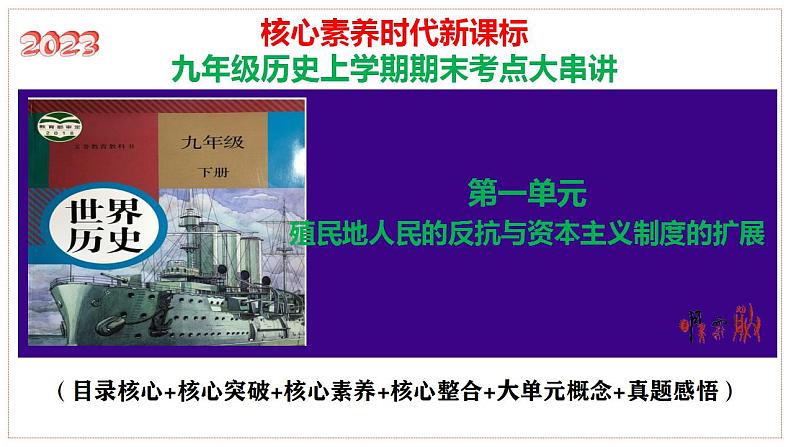 九下第一单元 殖民地人民的反抗与资本主义制度的扩展（单元考点）-2023-2024学年九年级历史上学期期末考点预测复习（部编版）课件PPT第1页