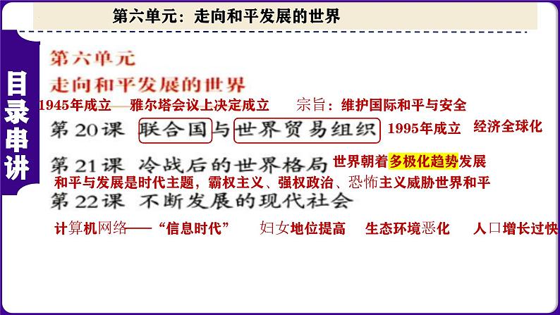 九下第六单元 走向和平发展的世界（单元考点）-2023-2024学年九年级历史上学期期末考点预测复习（部编版）课件PPT第2页