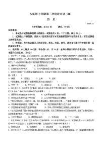 河南省安阳市林州市2023-2024学年部编版八年级上学期12月月考历史试题