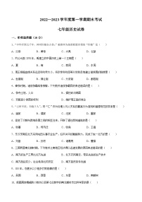 吉林省伊通满族自治县2022-2023学年七年级上学期期末历史试题（含答案）