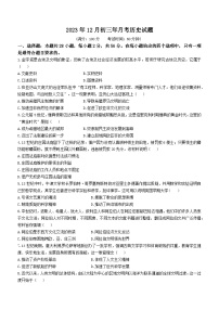 福建省永春第二中学2023-2024学年九年级上学期12月月考历史试题（含答案）