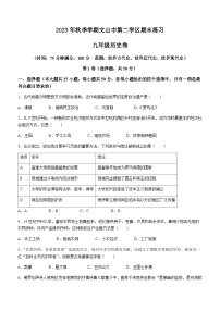 云南省文山州文山市第二学区2023-2024学年上学期期末练习九年级历史试题（ 含答案）