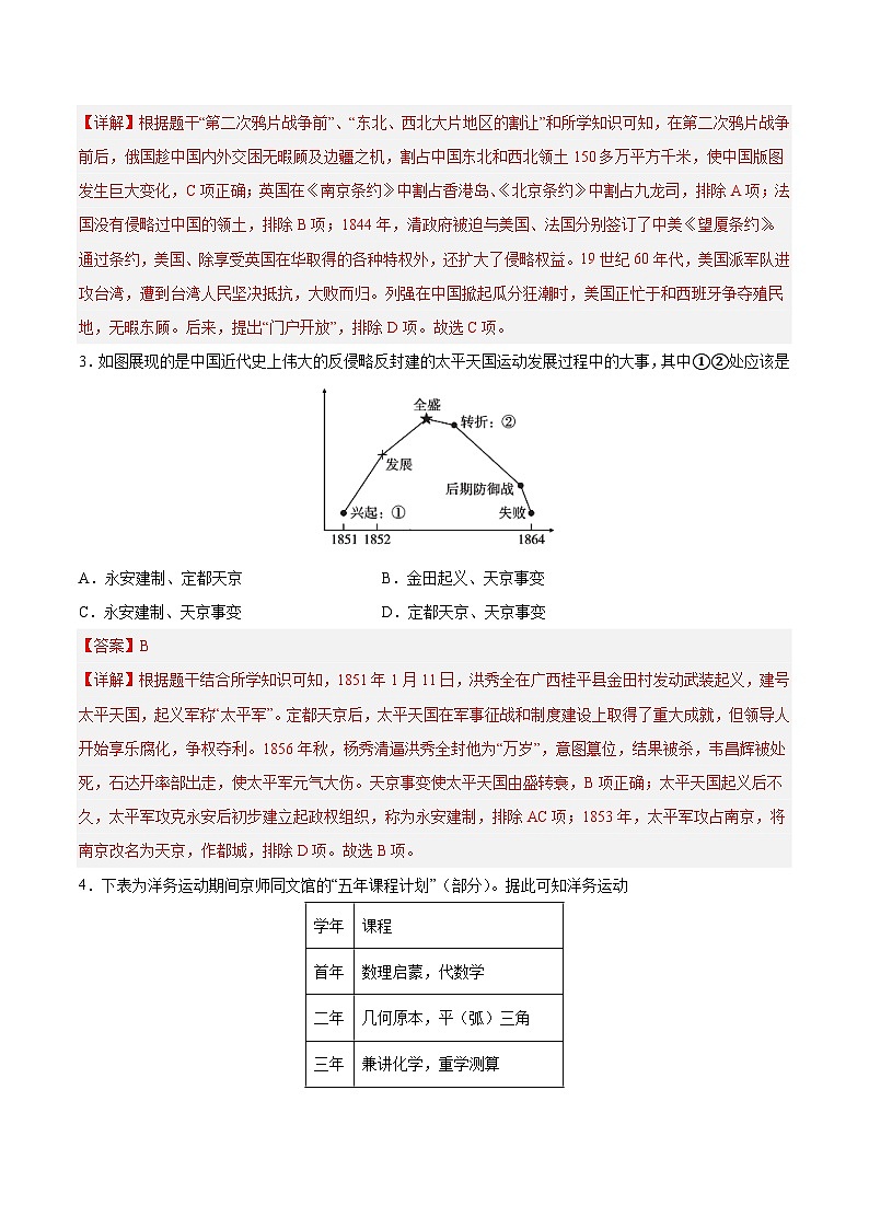 八年级历史期末模拟卷01（全国通用）（全解全析）第2页