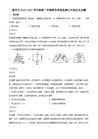 贵州省盘州市2022-2023学年部编版九年级历史上学期期末教学质量监测试卷