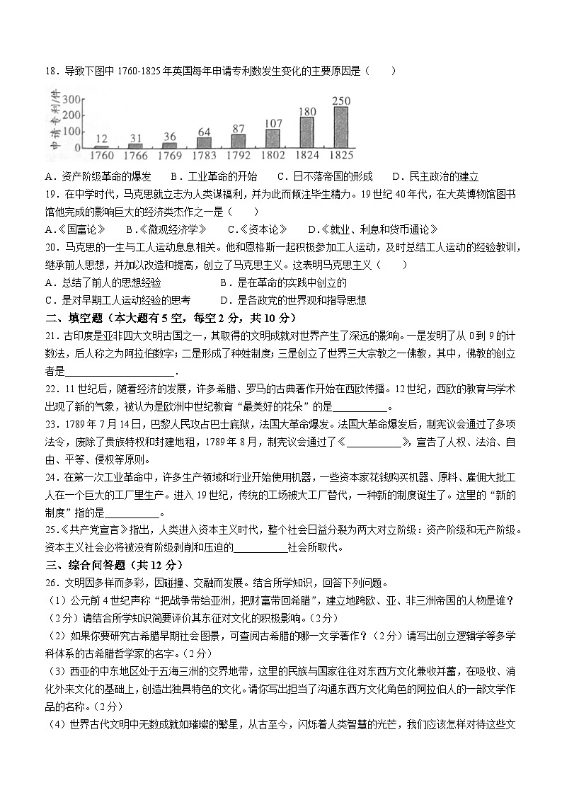 贵州省黔东南州教学资源共建共享实验基地名校2023_2024学年九年级上学期期末历史试题03