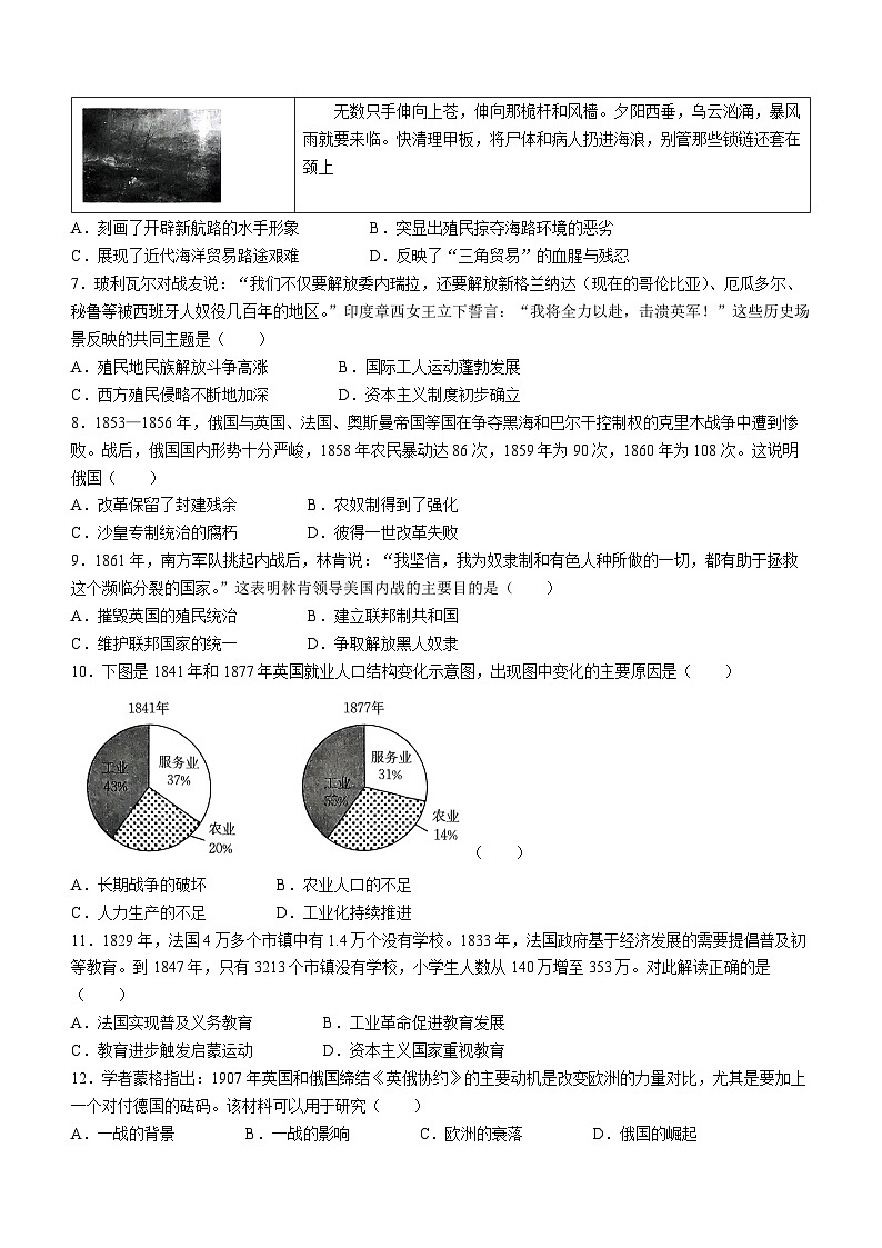 山西省大同市灵丘县多校2023-2024学年上学期期末模拟测试九年级历史试卷第2页