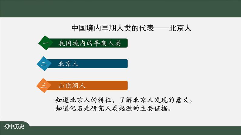 2023-2024学年部编版七年级上册历史课件 第一课 中国境内早期人类的代表——北京人02