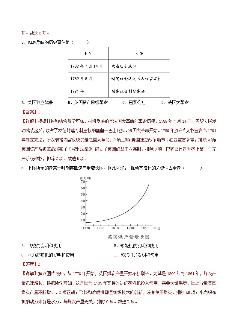 2023-2024学年上学期九年级历史期末模拟试卷（安徽专用）（解析版）03