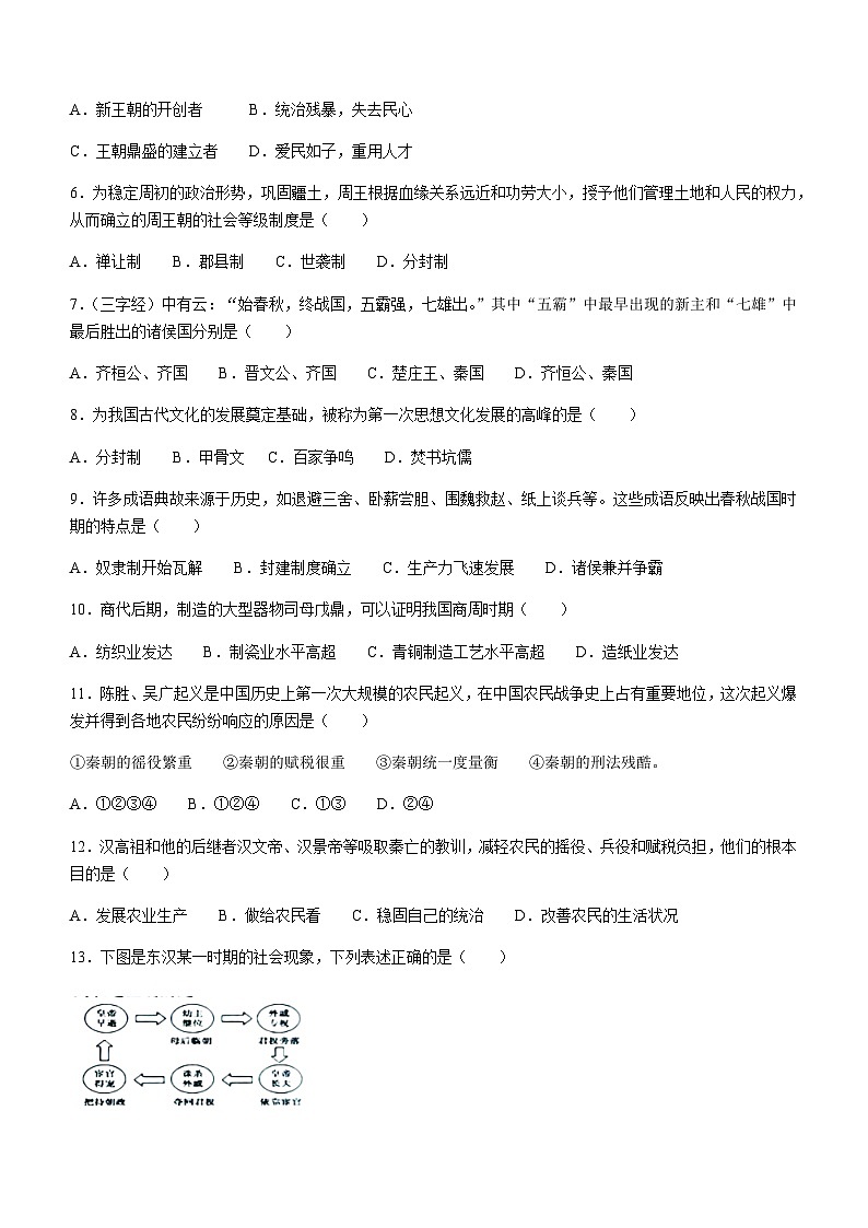 辽宁省朝阳市朝阳县2023-2024学年部编版七年级上学期1月期末历史试题（含答案）第2页