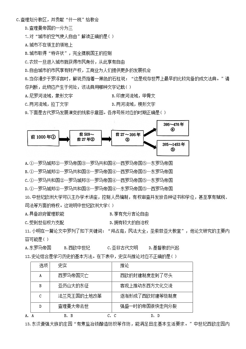 河南省濮阳市范县龙王庄镇孟楼中学2022-2023学年部编版九年级上学期期中历史试题第2页