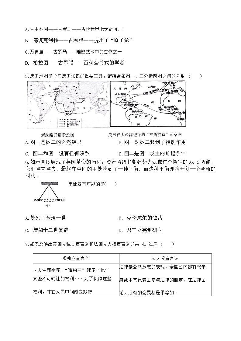 辽宁省大连市中山区2023-2024学年九年级上学期期末历史试题第2页