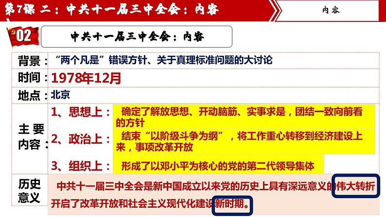 【核心素养目标】部编版初中历史八下 第7课伟大的历史转折课件+教案+课时训练（含答案）08