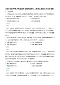 2020-2021学年广东省深圳市龙岗区初三上学期历史期末试卷及答案