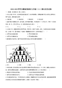 2022-2023学年安徽省芜湖市九年级（上）期末历史试卷（含详细答案解析）