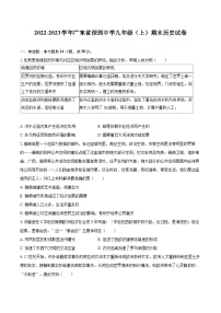 2022-2023学年广东省深圳中学九年级（上）期末历史试卷（含详细答案解析）