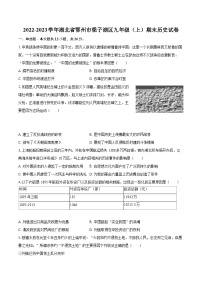 2022-2023学年湖北省鄂州市梁子湖区九年级（上）期末历史试卷（含详细答案解析）