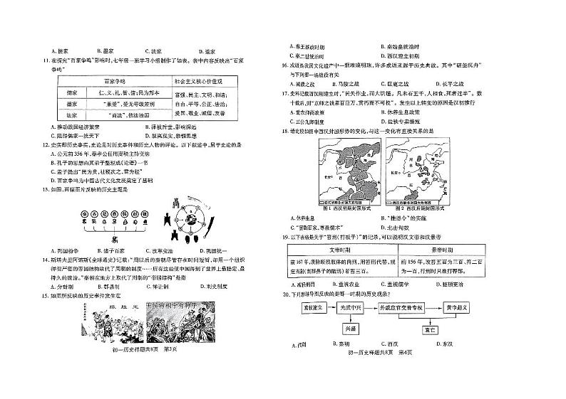 山东省泰安市泰山区化马湾一中2023-2024学年部编版七年级上学期期末历史试题02