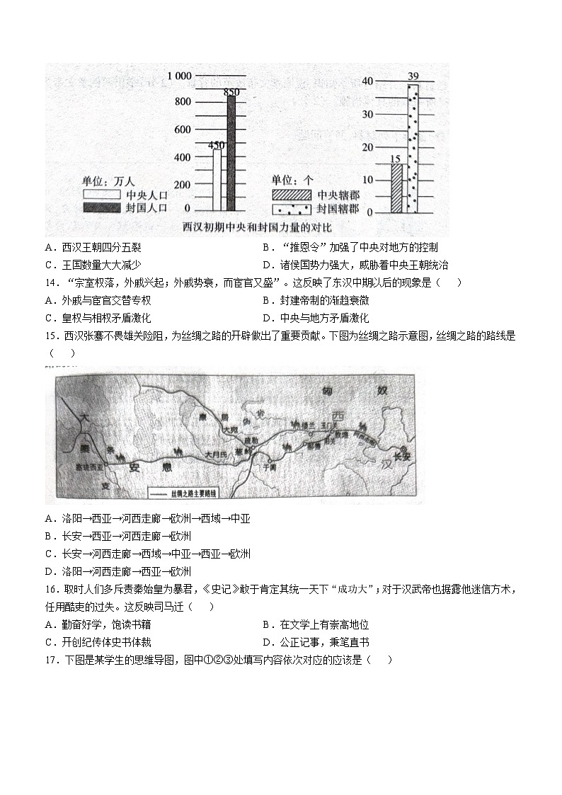 河南省商丘市夏邑县2023-2024学年七年级上学期期末历史试题第3页