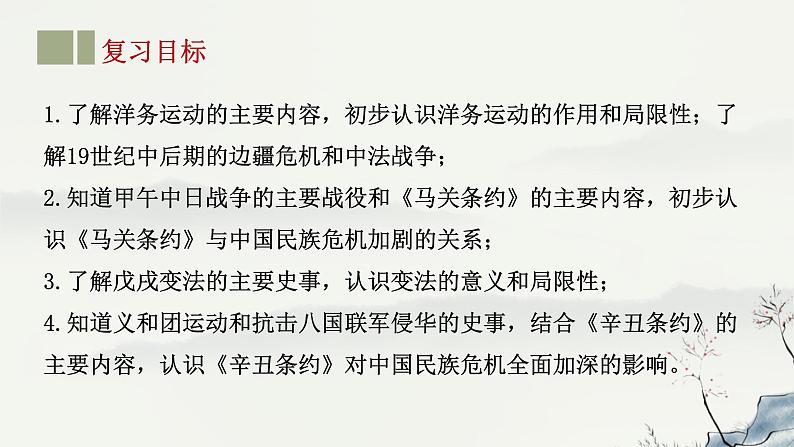 主题09 近代化的早期探索与民族危机的加剧-2023年-2024年中考历史第一轮复习课件02