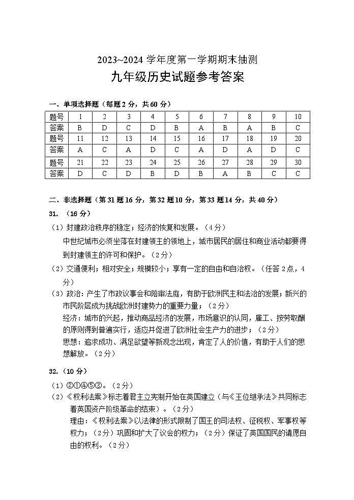 九年级历史第1页