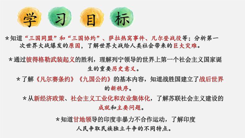 【备战2024年中考】一轮复习 初中历史 考点讲练测 专题01 第一次世界大战和战后初期课件第2页