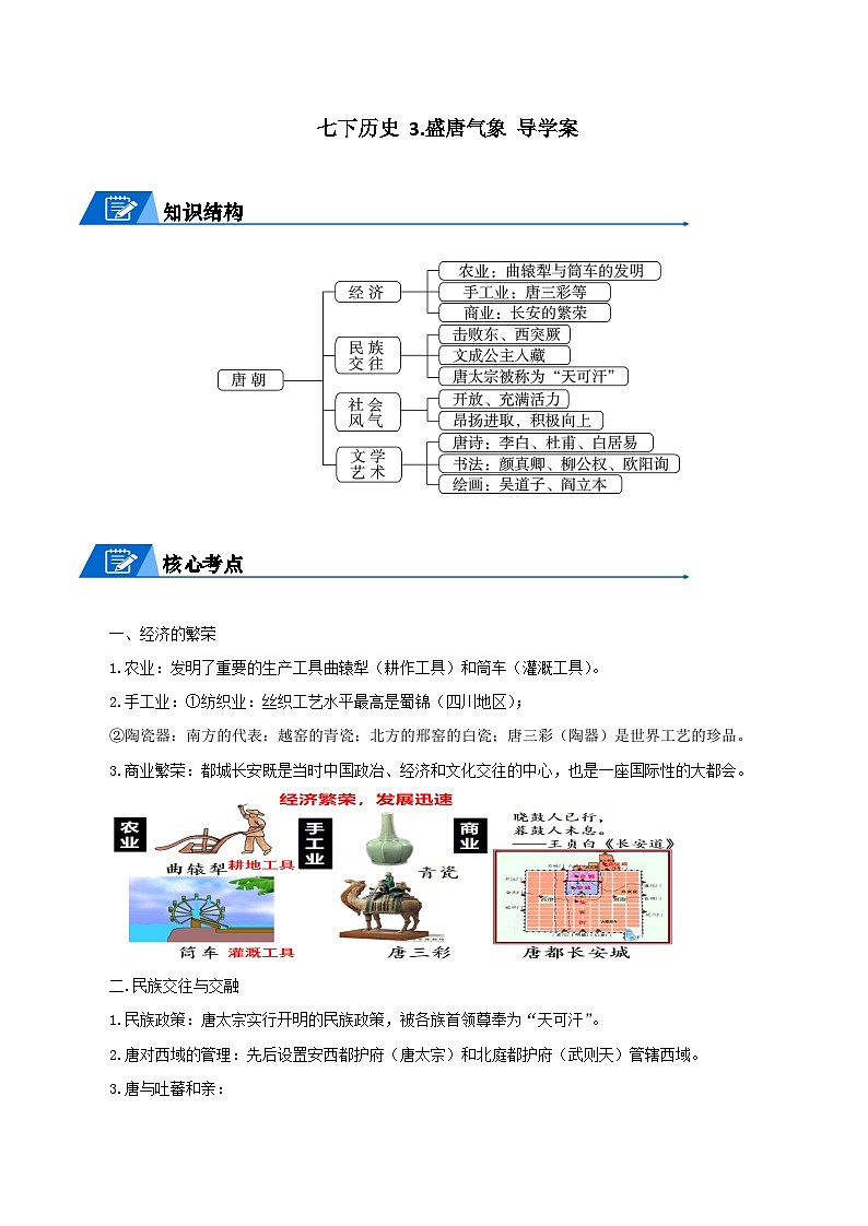 七年级历史下册 3.盛唐气象 导学案 （学生版+解析版）01