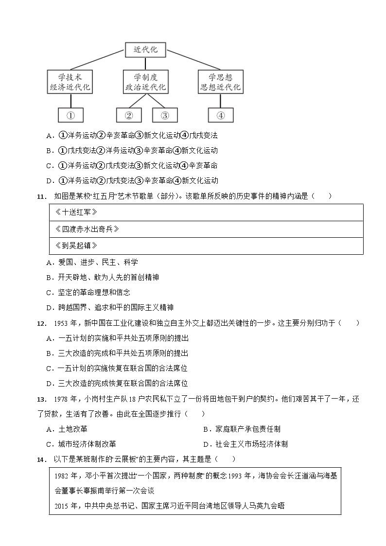 北京市大兴区2024年中考历史模拟试卷附答案第3页