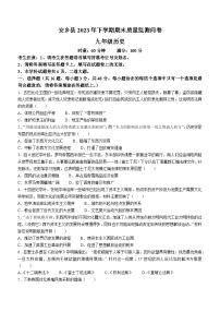 湖南省常德市安乡县2023-2024学年九年级上学期期末历史试题（含答案)